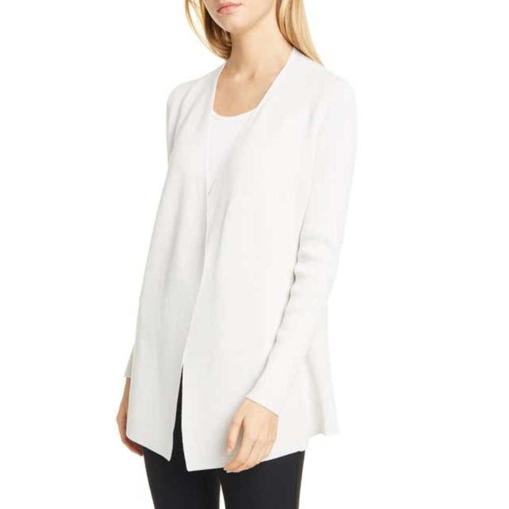 Eileen Fisher Angled Front Silk Blend Cardigan, XS
